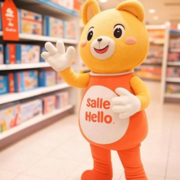 Kolorowy baner promujący sezonowe rabaty i oferty specjalne w sklepie z zabawkami