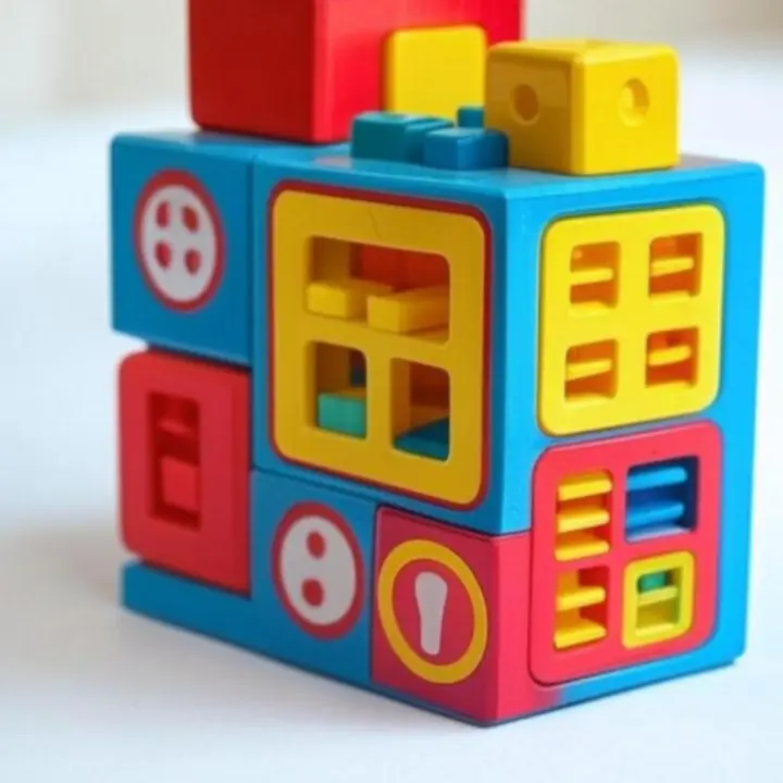 Zbliżenie pojedynczej zabawki z widocznymi detalami i kolorowymi elementami